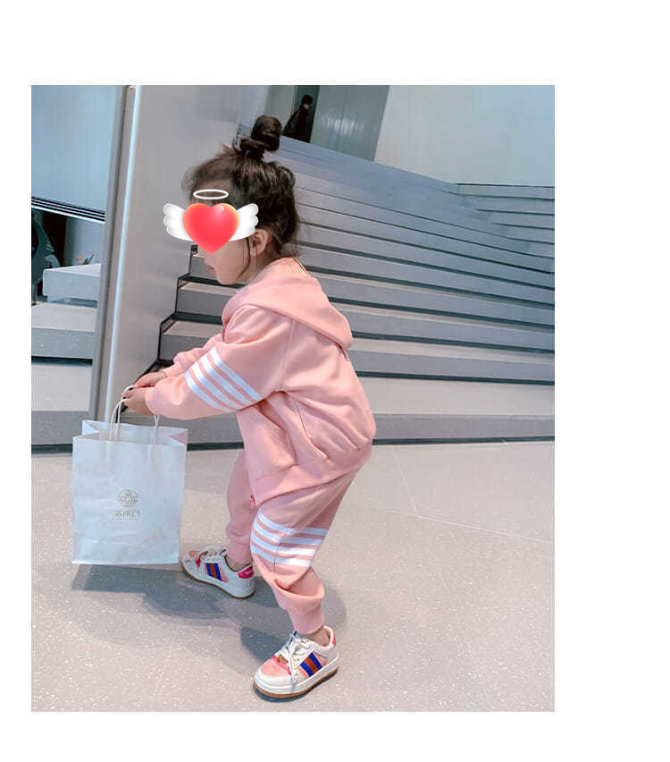 S 2023 Casual vestjas voor meisjes, kindermode sporttrui, tweedelig lente en herfst_voghion.com