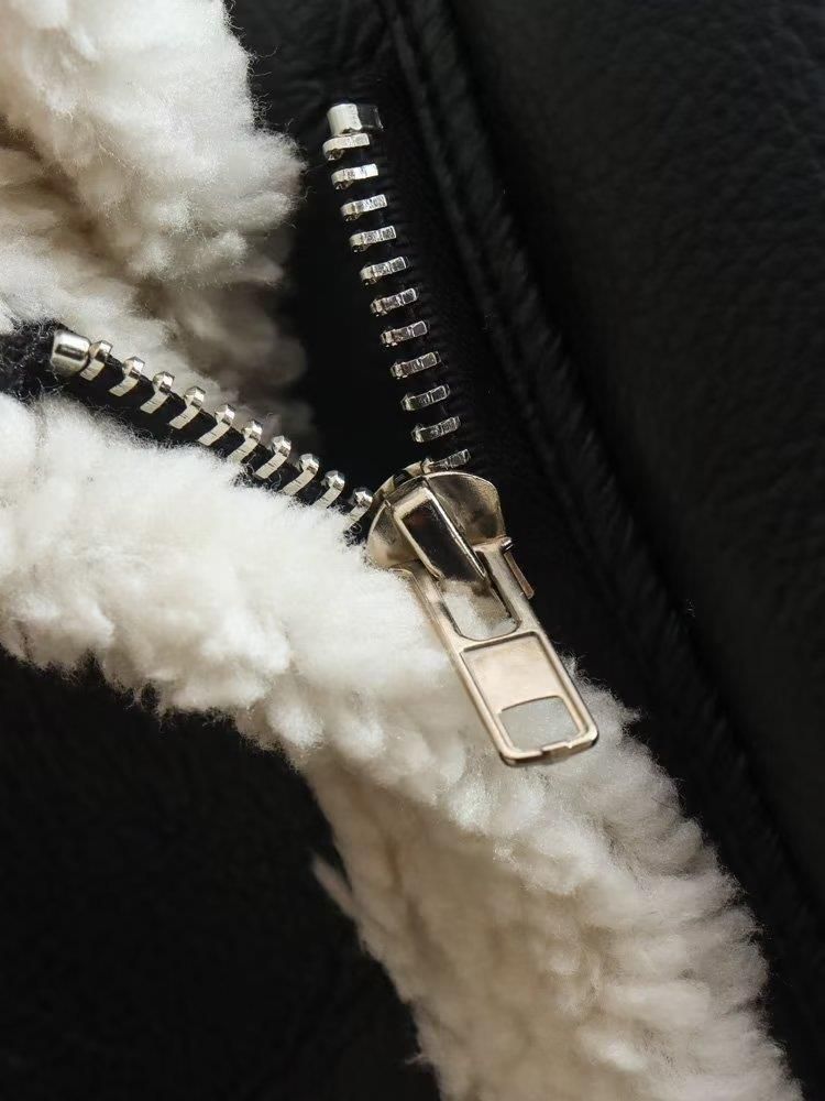 Giacca corta da donna in pile di pelliccia con revers, double face, collo in pelliccia sintetica, giacca corta in pile reversibile per donna - Capispalla alla moda invernale_voghion.com