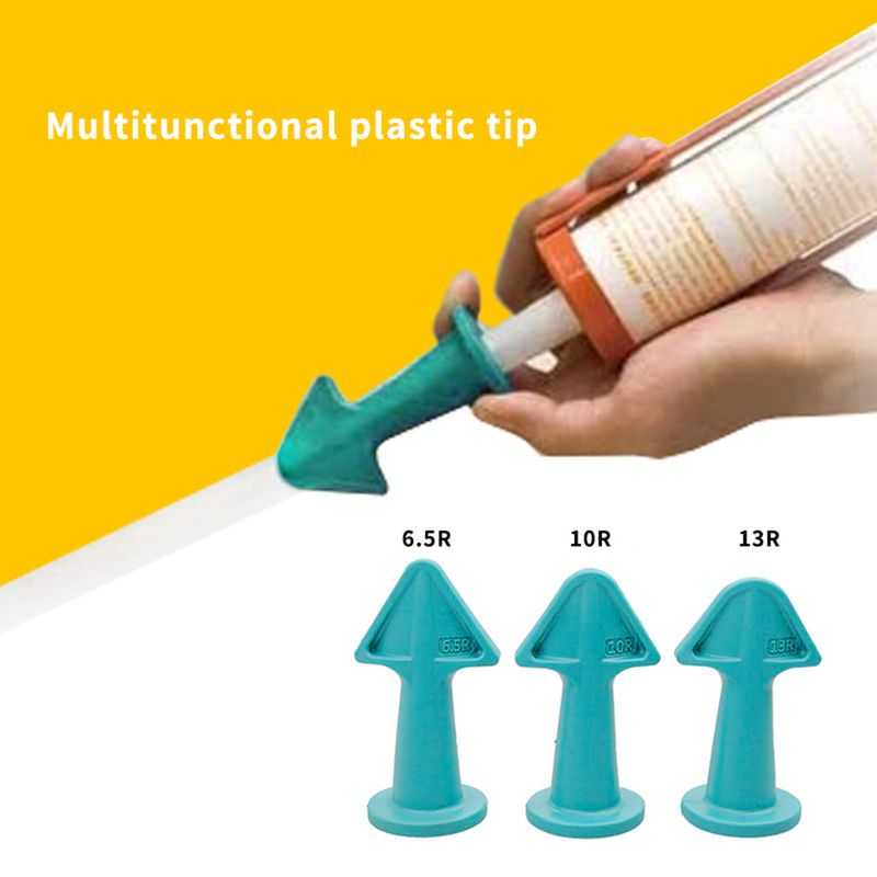 3er-Pack Silikon-Dichtungsdüsen mit Schaber – Gummispitzen in verschiedenen Größen zum Auftragen von Dichtmitteln und Klebstoffen (Blau/Grün/Türkis)_voghion.com