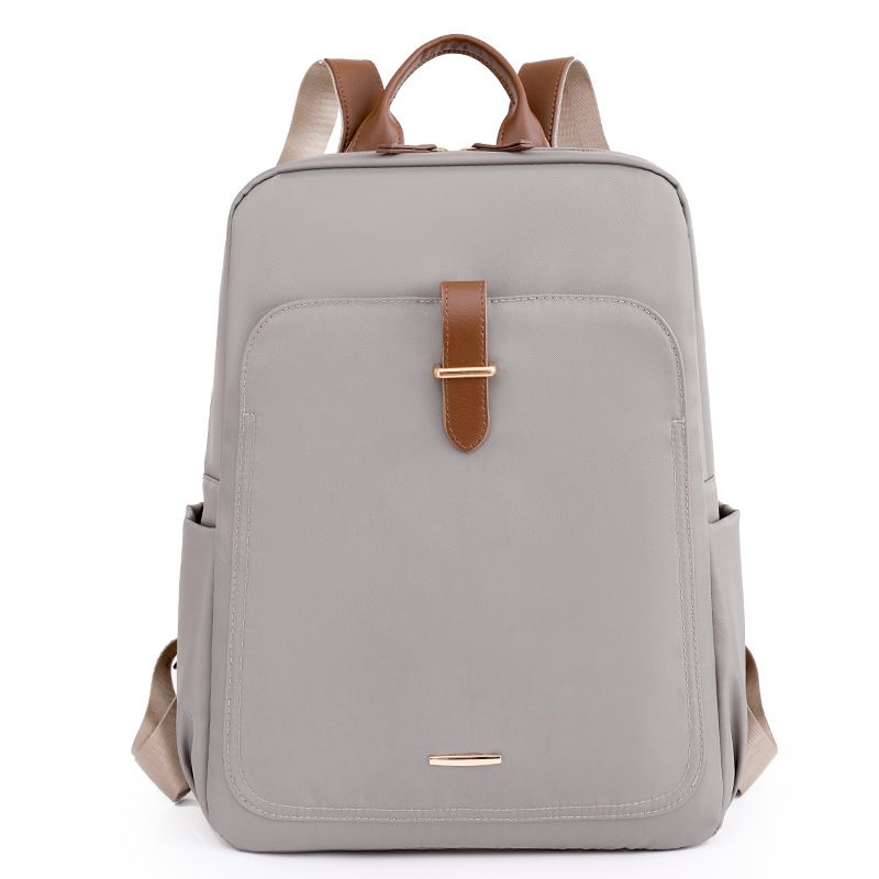 Mochila de nailon de color sólido con textura, resistente al agua, de gran capacidad, informal, para colgar en el carrito, para mujer_voghion.com