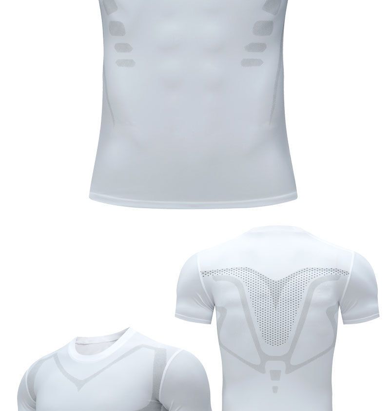 Pantaloni sportivi da uomo in stile americano, a maniche corte, a rapida asciugatura, per corsa, ciclismo, compressione, alta elasticità_voghion.com