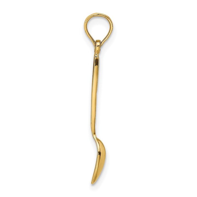 14K 3-D W/ Black Enamel Table Spoon Charm_voghion.com
