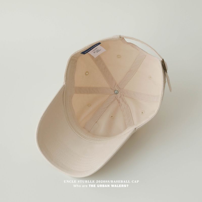 Versione coreana del cappellino da baseball R Label per uomo e donna, casual e versatile, in puro cotone morbido con tesa larga e piccolo cappello parasole._voghion.com