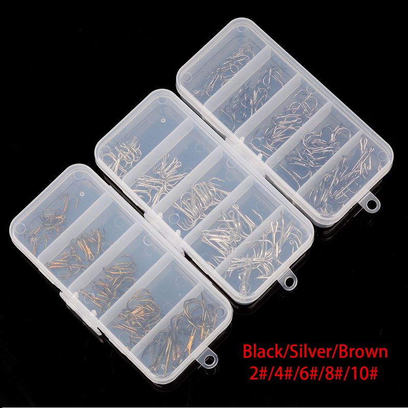 PRO BEROS Three Lure Fishing Hooks Hair Tying 5 Specifications 2/4/6/8/10#Mixed Pack Of 50 Pieces In A Box_voghion.com