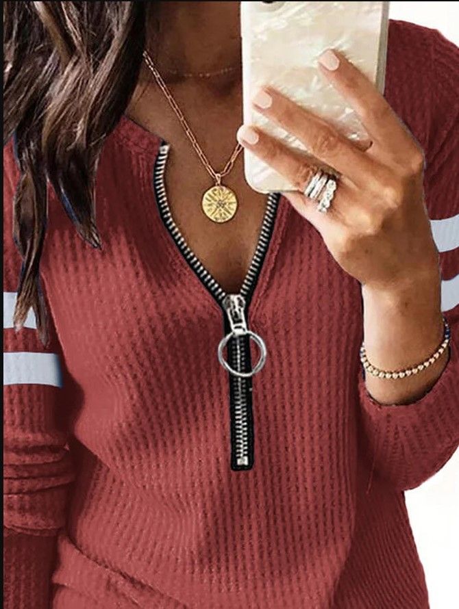 women's hot-selling knitted t-shirts long sleeves_voghion.com