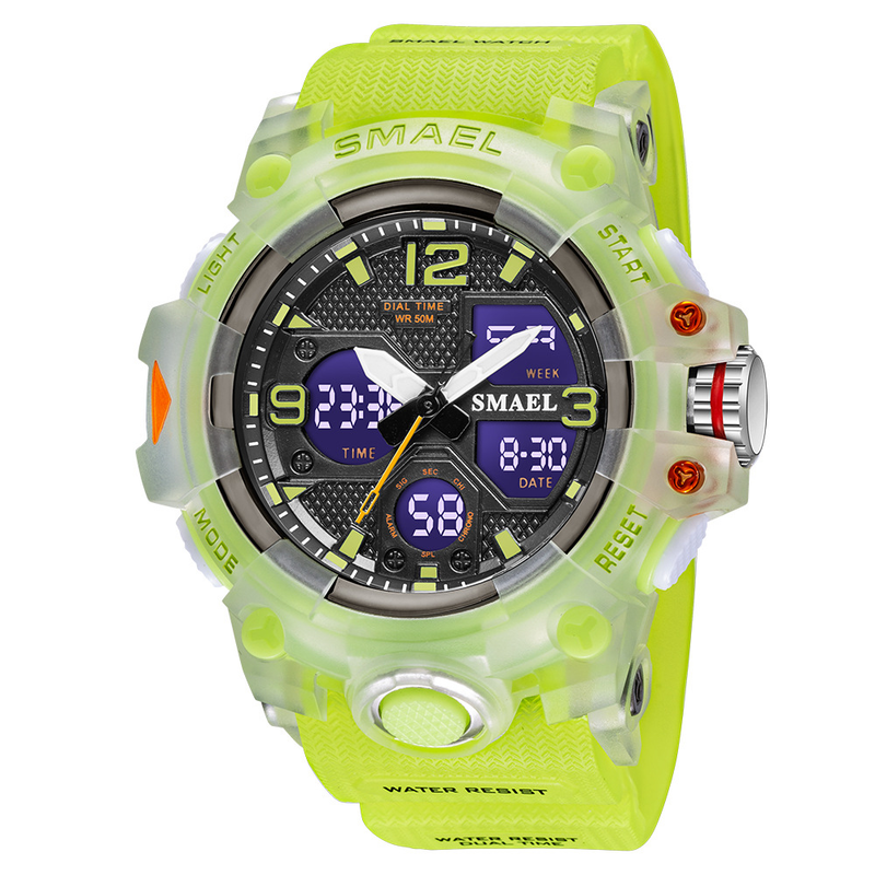 Smael smael orologio da uomo sportivo multifunzionale impermeabile orologio sveglia orologio elettronico di tendenza a doppio display_voghion.com