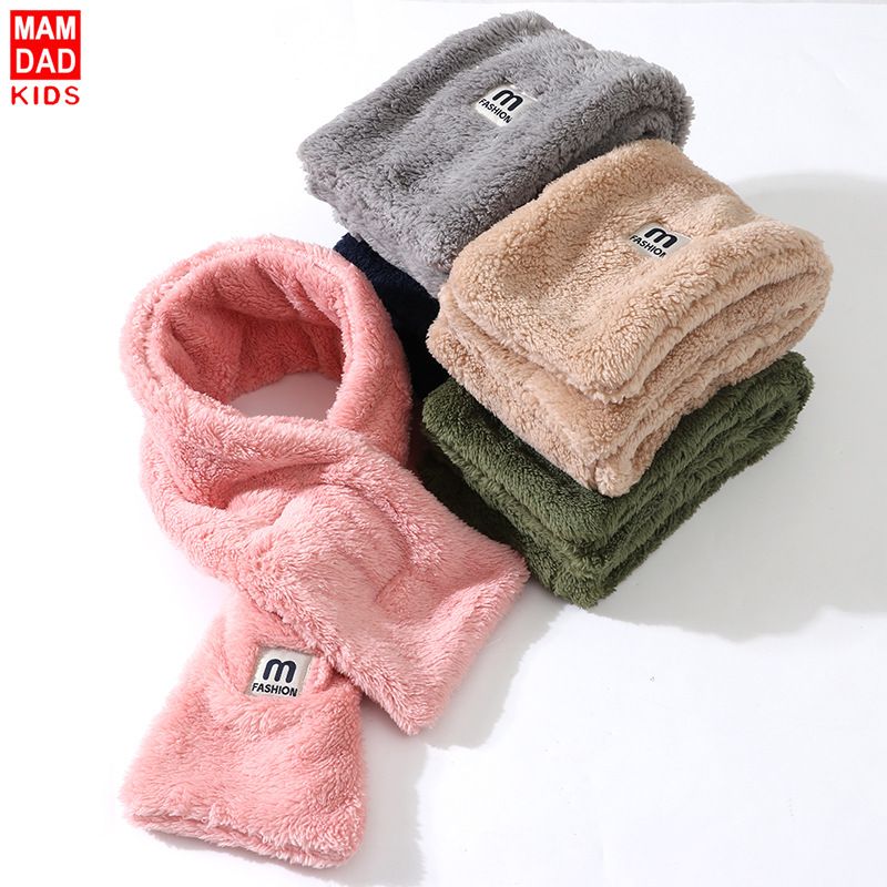 Autumn And Winter Thickened Warm Children's Fluffy Scarf With Neck Cover_voghion.com