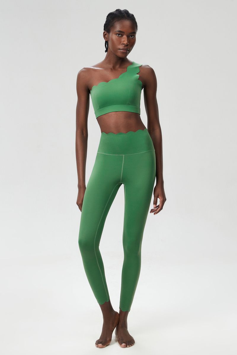 Ensemble deux pièces de yoga asymétrique en lycra pour femme, grande taille, pour course à pied, sport, fitness_voghion.com