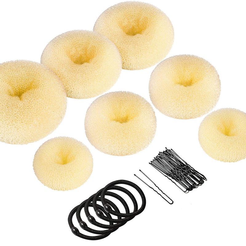 Vlasové šperky, hotový drdol, sada na zaplétání vlasů, vlasové doplňky, styl koblihy, květinový poupě, zaplétání vlasů_voghion.com