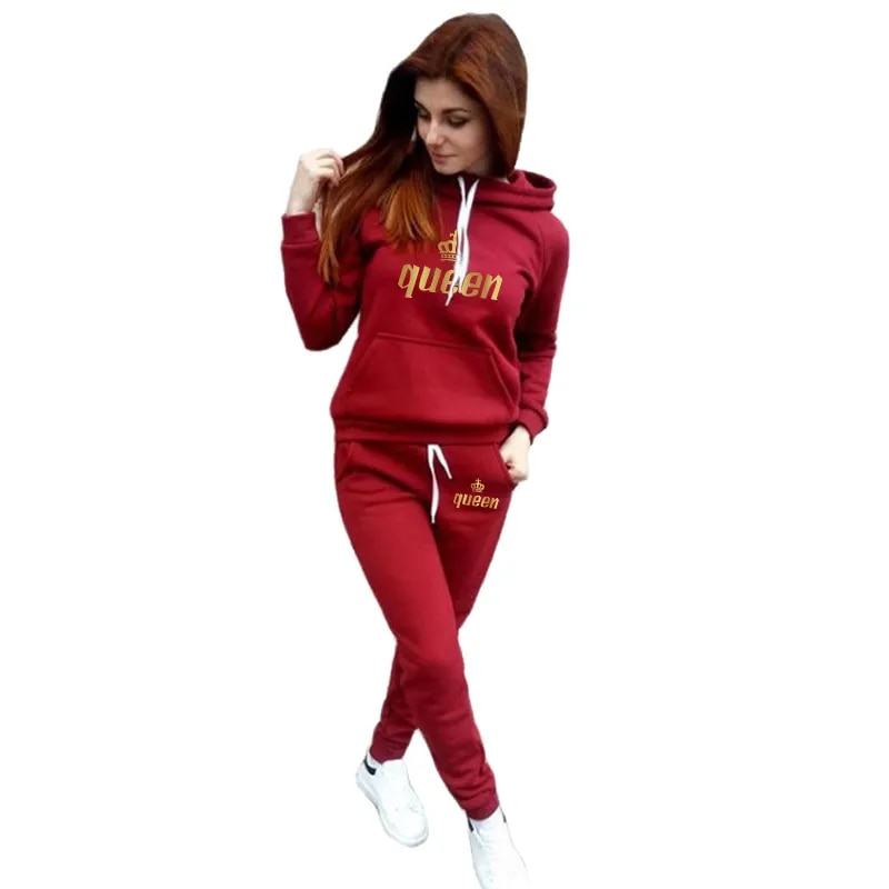 Nowa damska bluza z kapturem popularny zestaw do biegania stroje do biegania spodnie dresowe 2 szt. odzież sportowa damski strój sportowy Plus rozmiar S-4XL_voghion.com