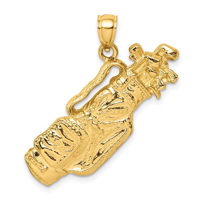 14K 2-D Golf Bag And Clubs Charm_voghion.com