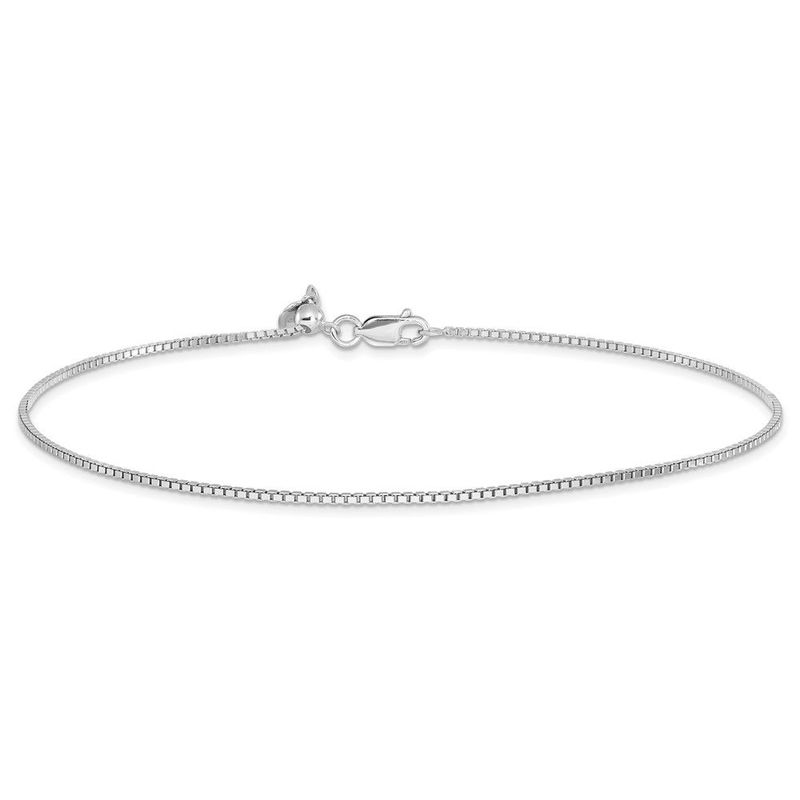 Sterling Silver RH-plated Adjustable Box Chain Anklet_voghion.com