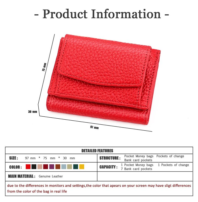 Neue kleine Damen-Geldbörse aus echtem Leder RFID Anti-Entmagnetisierung Münztüte Geldbörse Kurze Damen-Geldbörse_voghion.com