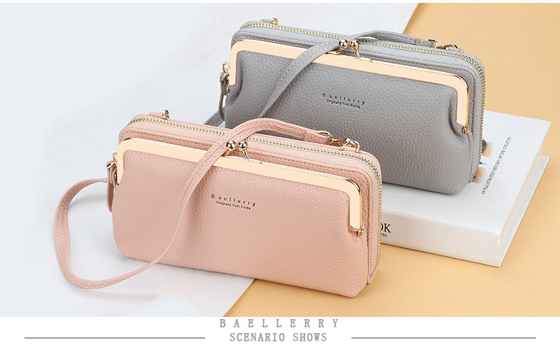 Baellerry Messenger Bag New Arrival Lychee Pattern Fashion Horizontal Zipper Mobile Phone Bag High Quality Ladies Bag_voghion.com