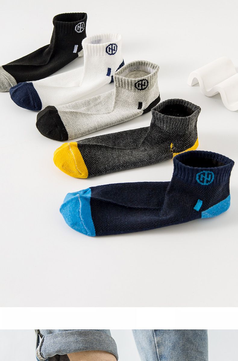 24 Neue Zhuji-Socken für Herren, dünne, mittellange und kurze Socken für Herren, sportlich, lässig, schweißabsorbierend, atmungsaktive Netzsocken_voghion.com