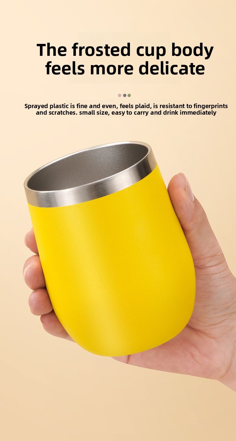 American Style 304 Stainless Steel Eggshell Portable Creative U-Shaped Red Wine Insulated FCM12oz Cup_voghion.com