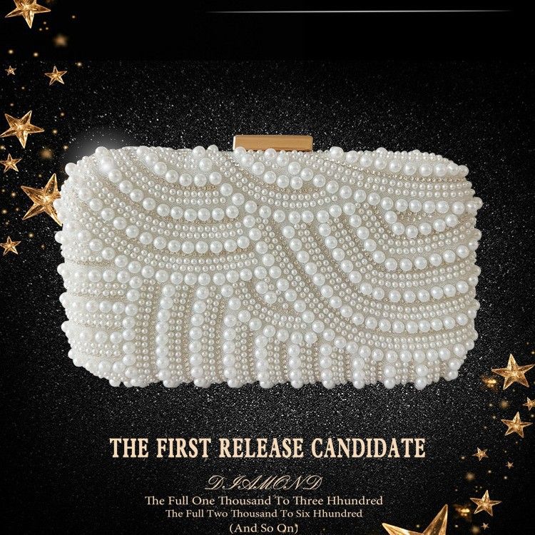 Elegante, handgehaltene Perlennische mit weicher Oberfläche und Schlossschnalle für Damen, kleine, quadratische Umhängetasche für Abendkleider_voghion.com