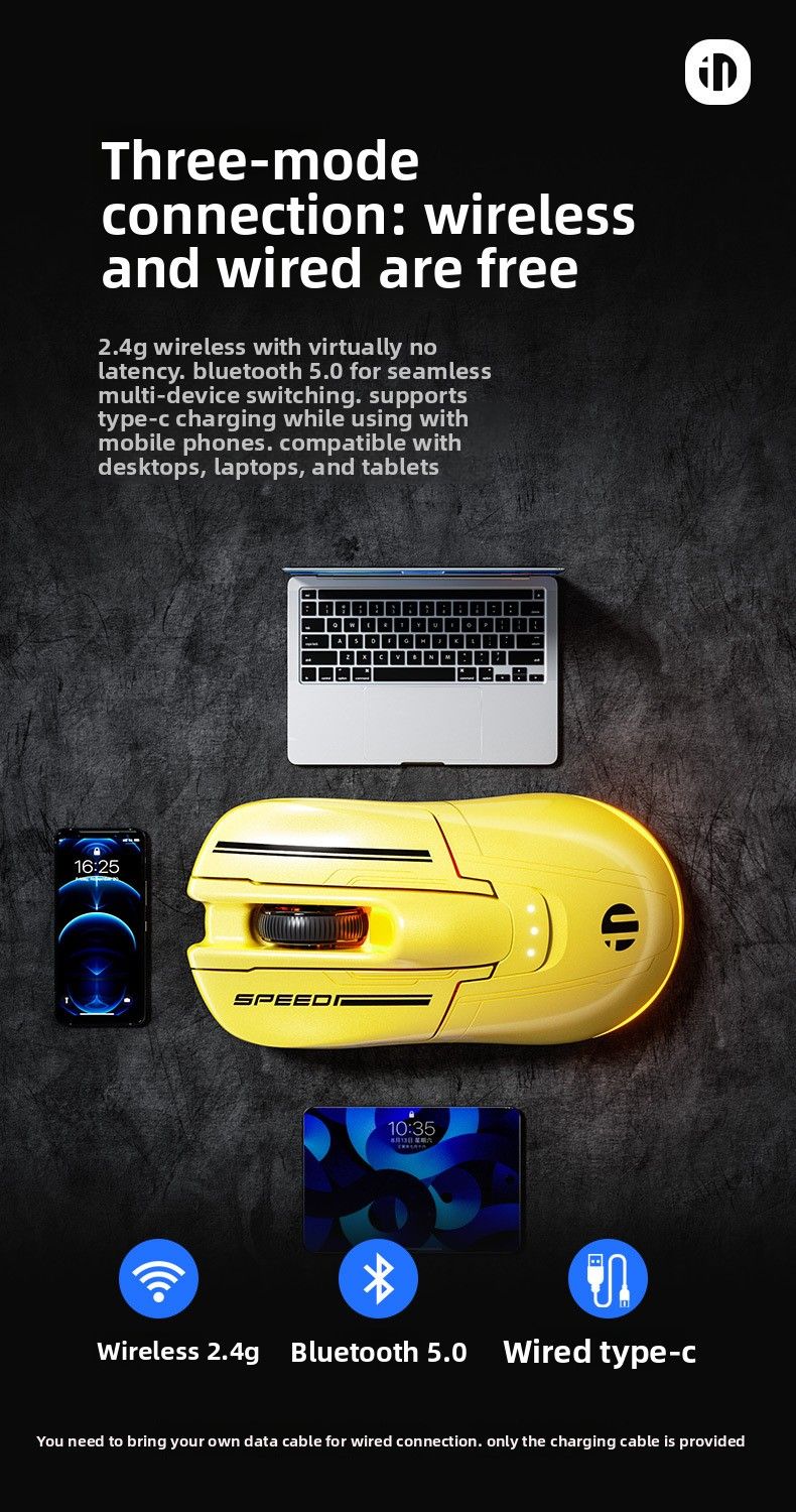 【High Quality】 INPHIC Wireless Mouse Bluetooth Dual Mode Gaming Rechargeable Creative Office_voghion.com