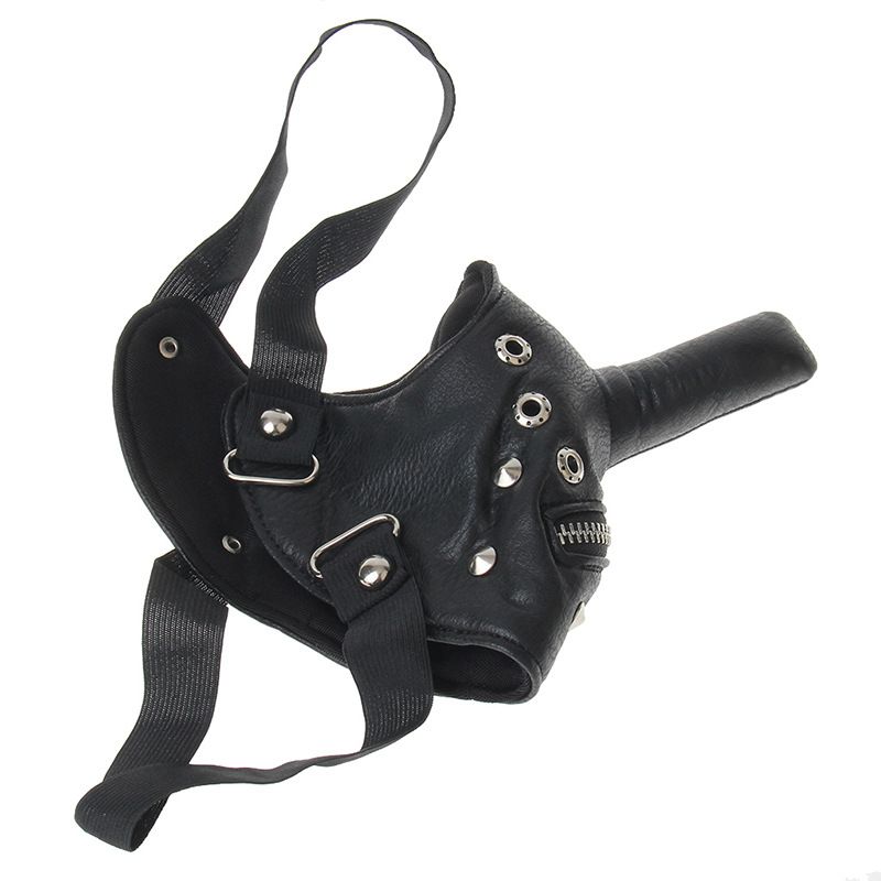 Unique Street Style With Zipper Nose Punk Cosplay Funny Face Head-Mounted Mouth Mask_voghion.com