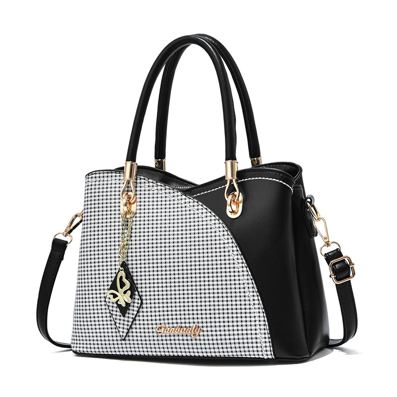 Sac à main tendance de grande capacité pour femmes d'âge moyen, nouvelle collection 2024, à bandoulière simple et contrastée_voghion.com