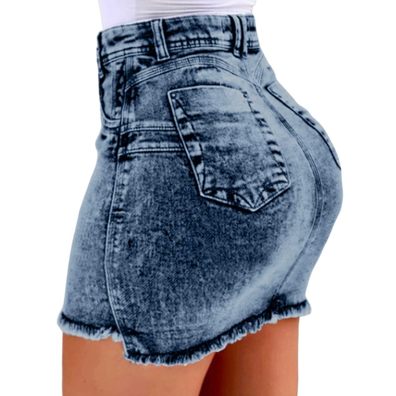 Heißer verkauf A-Line Sexy Vintage Denim Röcke Für Frauen 2024 Sommer Elastische Bodycon Schlank Hüfte Mini Kurzen Kleid Koreanische Mode weibliche_voghion.com