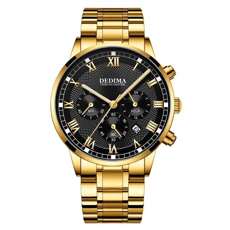 Three-eye Six-pin Multi-function Men's Waterproof Luminous Ultra-thin Wrist Watch Hot Selling Watches_voghion.com