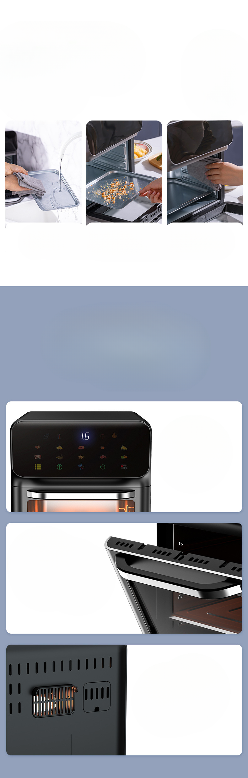 10L Μεγάλης Χωρητικότητας Air Visual Intelligent Πλήρως Αυτόματη Οικιακή Ηλεκτρική Φριτέζα, Πολυλειτουργική, Πολυστρωματική, Χωρίς Λάδι_voghion.com