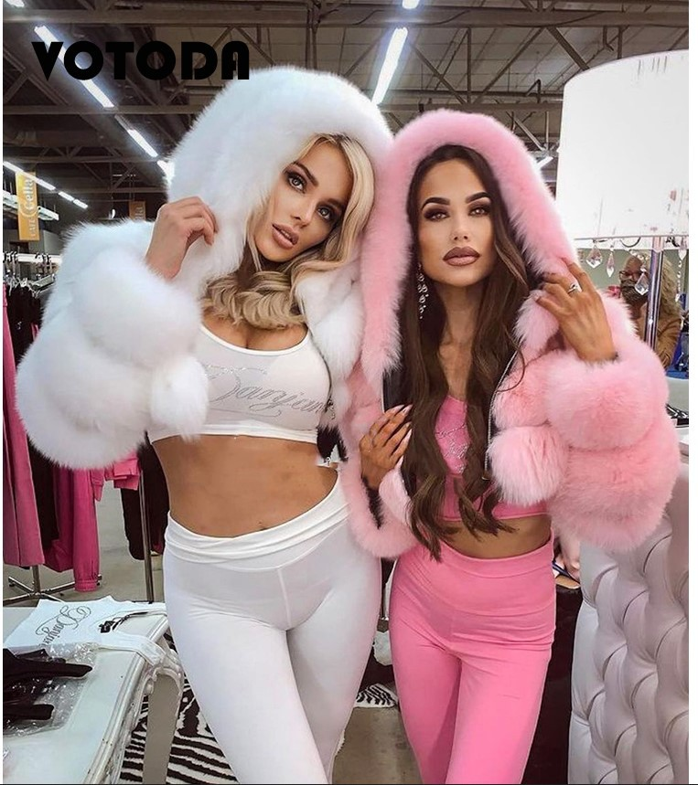 Damen Kunstpelzmantel Kurzer Kunstpelzmantel_voghion.com