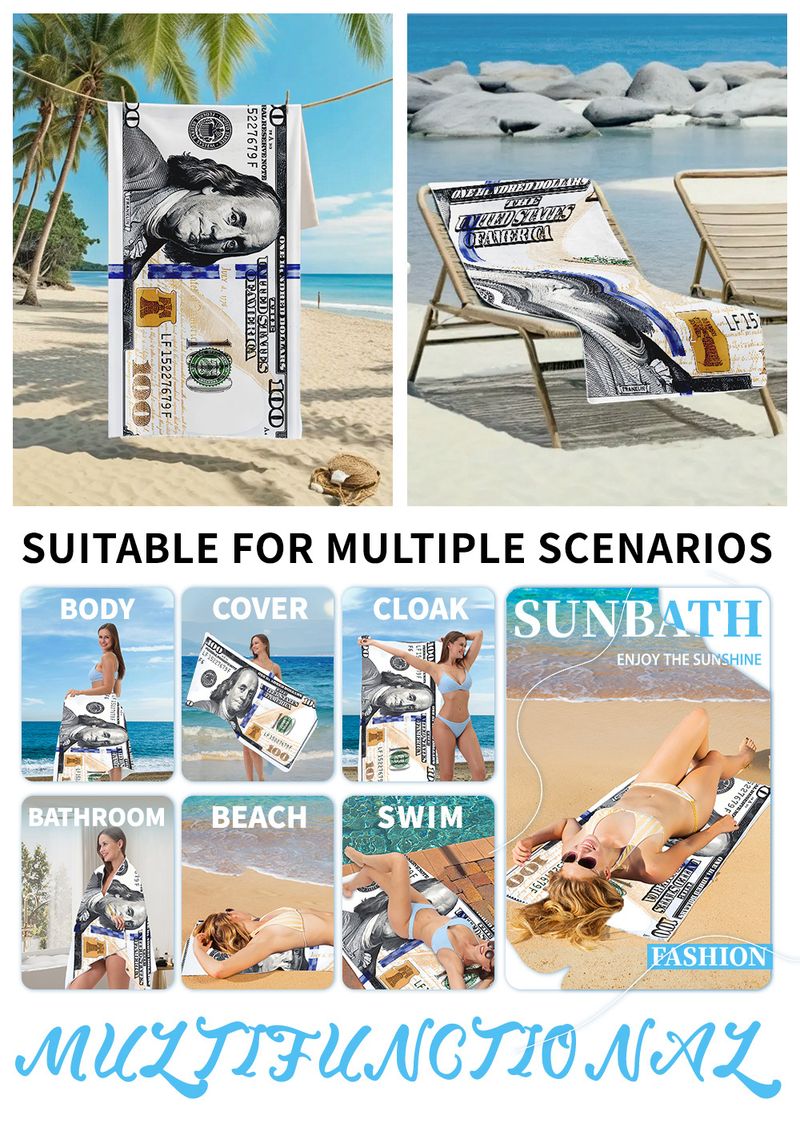 Premium Microfiber Beach Towel - Quick-Dry, Ultra-Absorbent & Sandproof_voghion.com