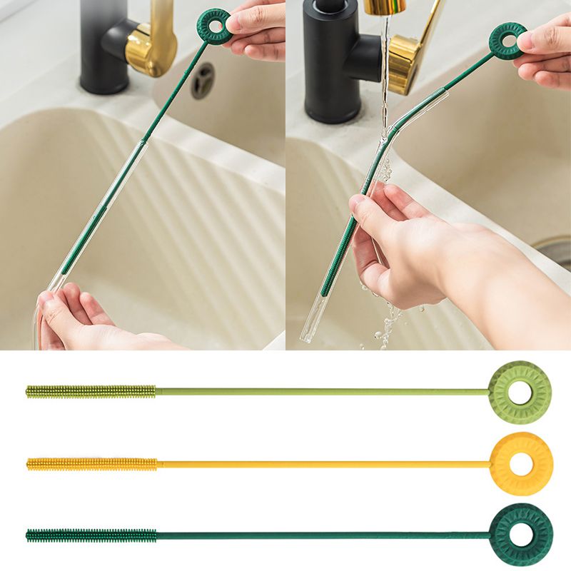 Emzik İnce Temizleme Bebek Bardak Fırçası Temizleme Aleti Biberon Temizleme Fırçası Silikon Pipet Fırçası Emzik Bardak Fırçası Kullanışlı_voghion.com