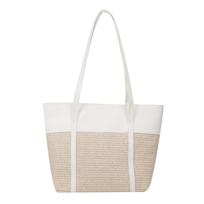 Borse da donna in rattan alla moda con tracolla intrecciata in Wikcer, borse da spiaggia estive di grande capacità in paglia, borse casual_voghion.com