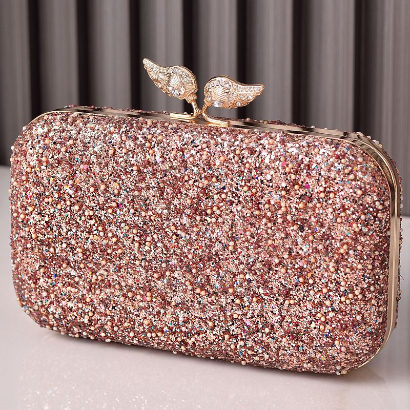 Nouvelle robe de soirée rétro à paillettes perlées avec diadèmes pour sac doré pour femme_voghion.com