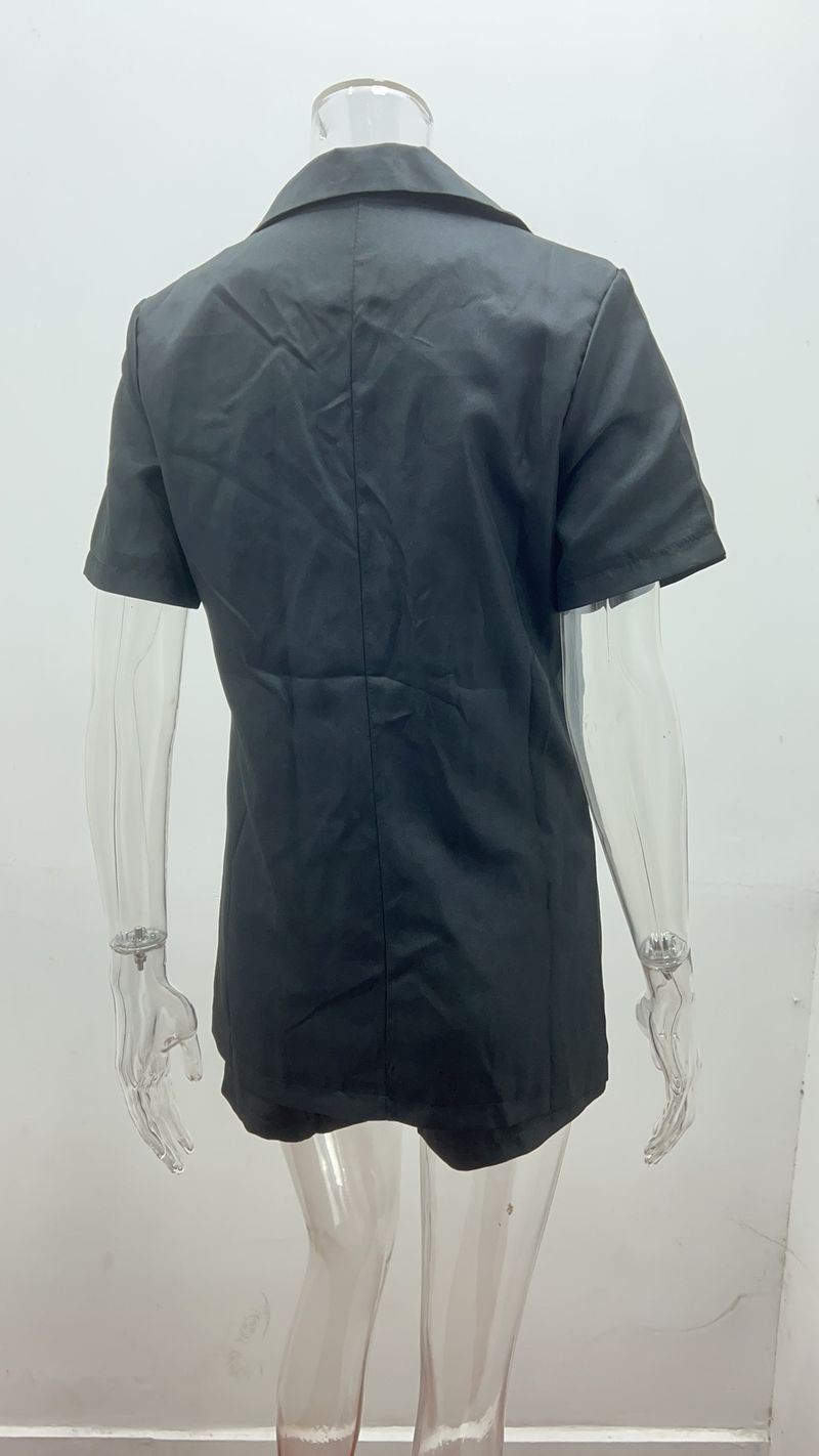 Damenbekleidung Sommer Neues Temperament Anzug Set Einfarbige Anzugjacke Hohe Taille Shorts Zweiteiliger Anzug_voghion.com