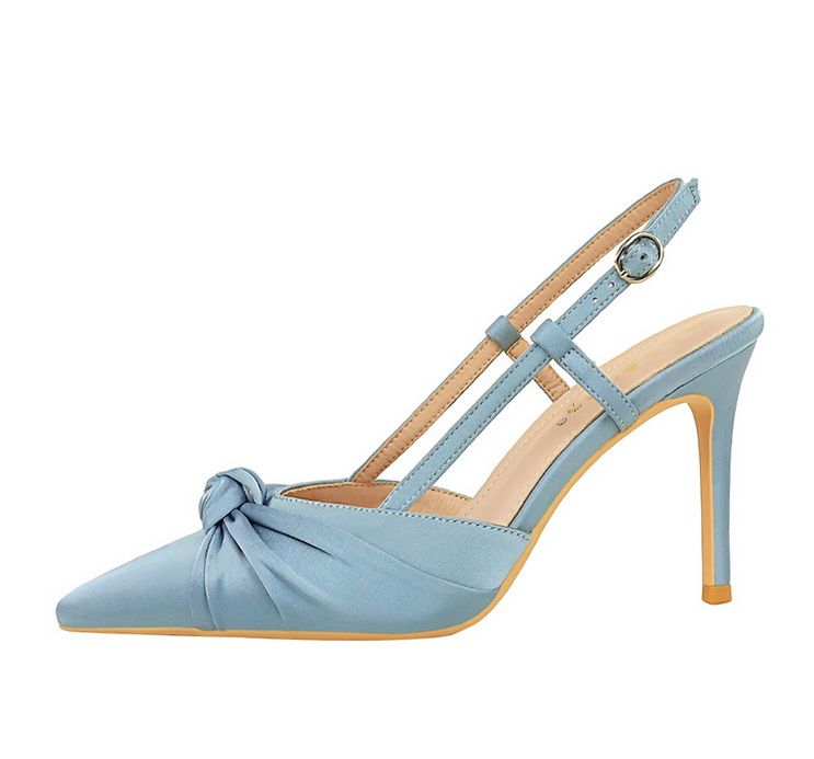 Elegant Satin Bow Pointed-Toe Stiletto Heels For Women - Chic Open Back Dress Shoes For Parties & Special Occasions (Sizes 34-40, Colors Available)_voghion.com