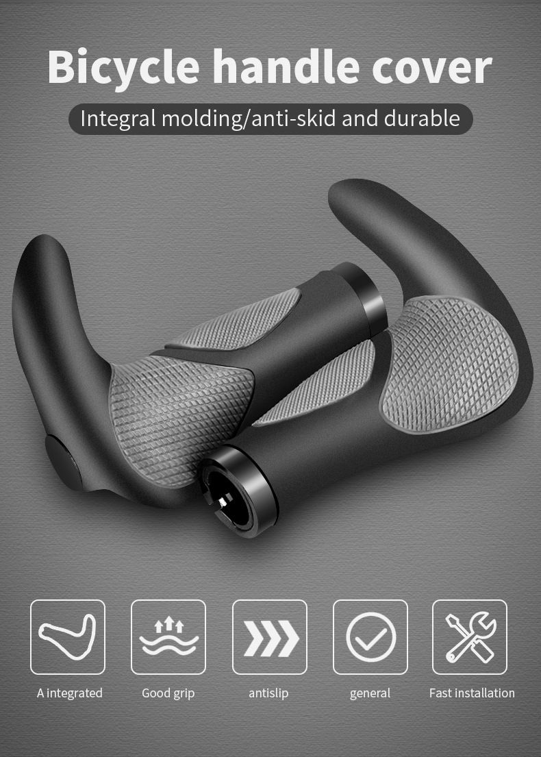Fahrradlenker Mountainbike-Lenker mit Gummihorn, rutschfester Mountainbike-Lenker, doppelseitig verriegelbarer Lenker_voghion.com