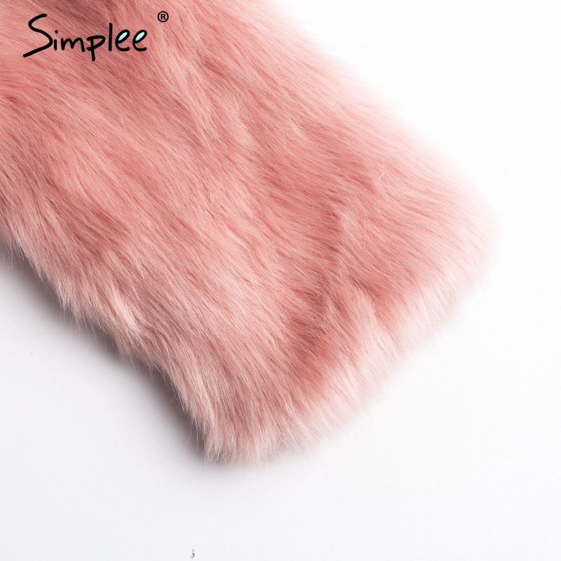 Cappotto corto in finta pelliccia coreana da donna in peluche invernale caldo tinta unita_voghion.com