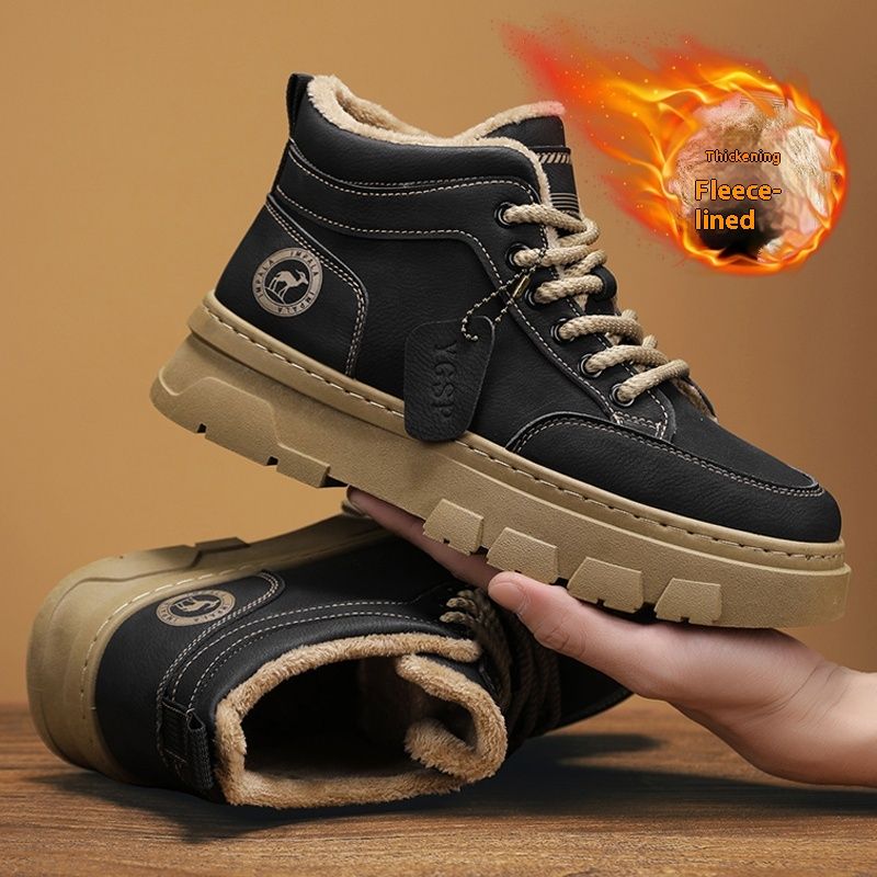 Stivali Martin in velluto, caldi, britannici, scarpe sportive versatili alla moda per uomo_voghion.com