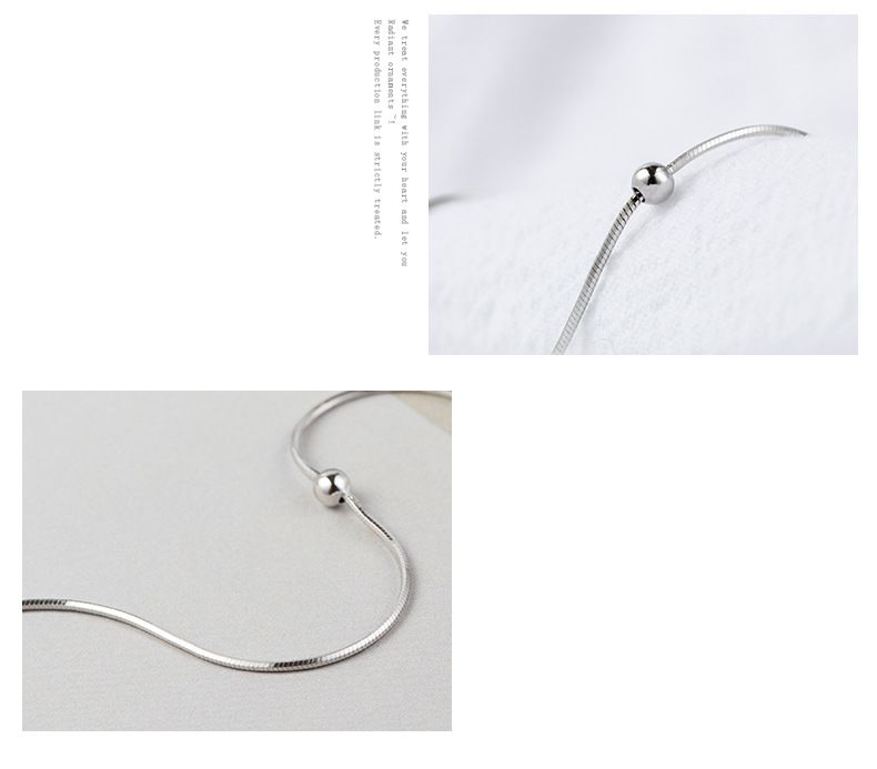 Catena a forma di osso di serpente a forma di palla rotonda Wanying S Argento puro Carino e intelligente Celebrità di Internet Stesso stile Gioielli Personalità_voghion.com