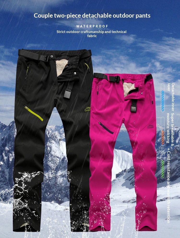 Pantalon softshell tibétain imperméable 3 couches pour femme Northeast Snow Country Ski, doublé polaire et épais pour homme, idéal pour les activités de plein air._voghion.com