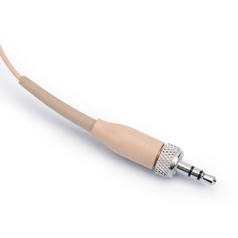 Ammattimainen beige kuulokemikrofoni, monisuuntainen, kondensaattorimikrofoni Sennheiserin langattomaan järjestelmään, 3,5 mm:n ruuviliitäntä_voghion.com