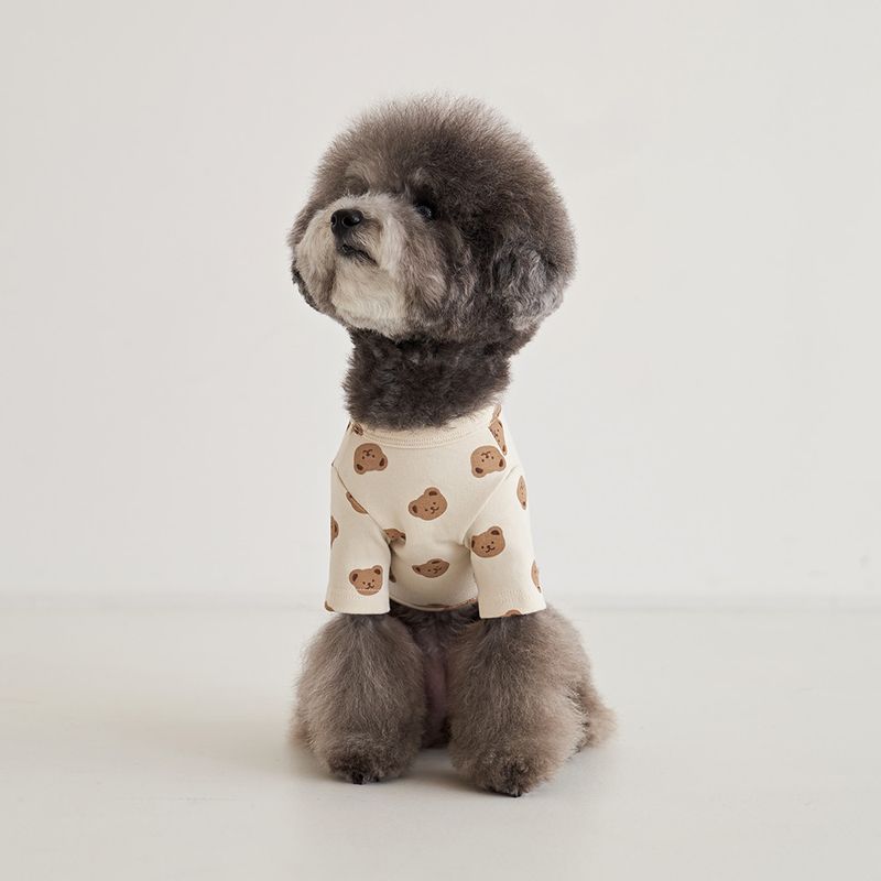 INS Korea Herbst Winter Nette Creme Bär Weste Warme Hund Hause Kleidung Baumwolle Haustier Klimaanlage_voghion.com
