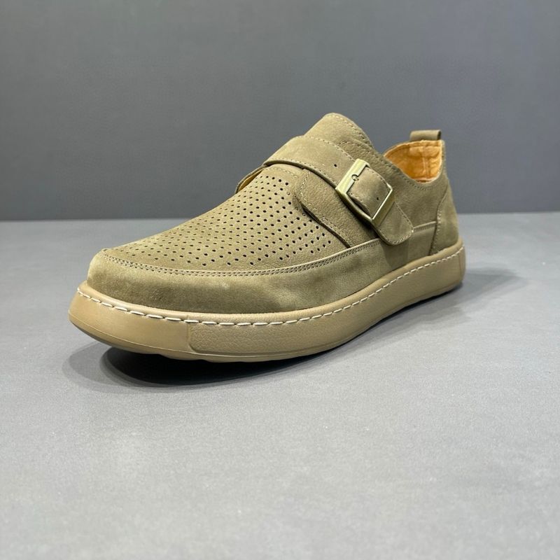 Casual Genuine Leather Loafers For 2025 Summer Edition, Boken British Soft Soled Men's Shoes, Hollowed Out Breathable_voghion.com