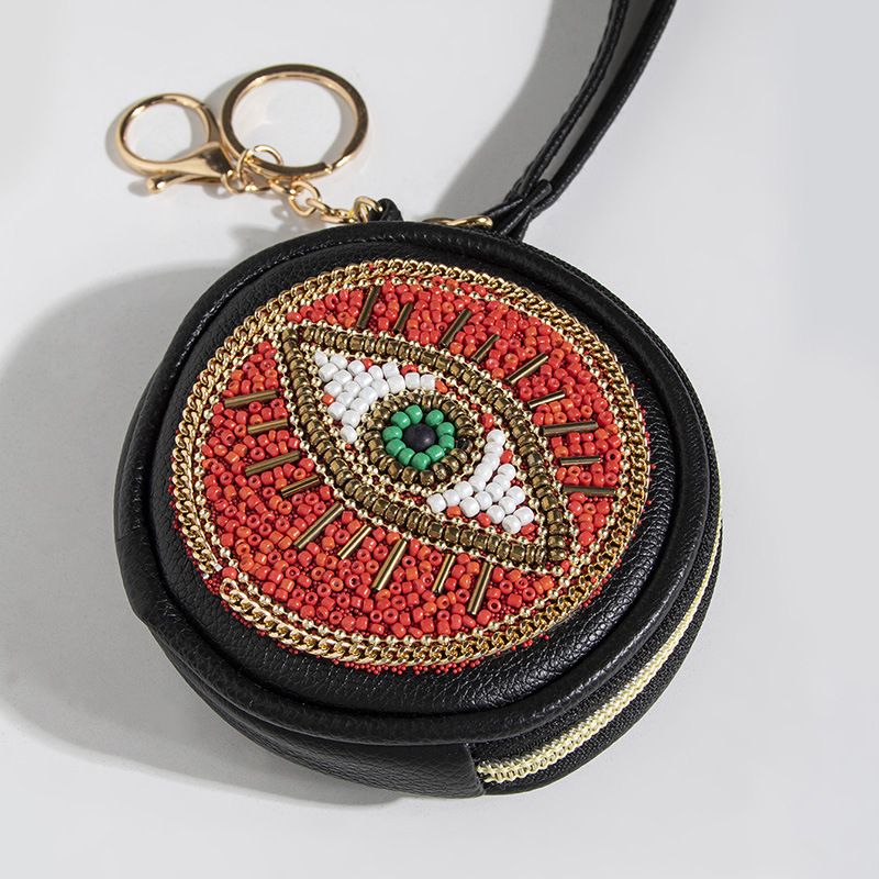 Coin Wallet Key Bag Bohemian Style Rice Beads Shell Flowers Exquisite Pu_voghion.com