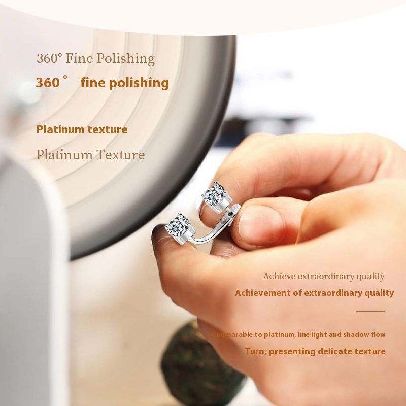 Modischer personalisierter Mosonit mit Sterling Silber, kleine und hochwertige Luxus-Ohrringe_voghion.com