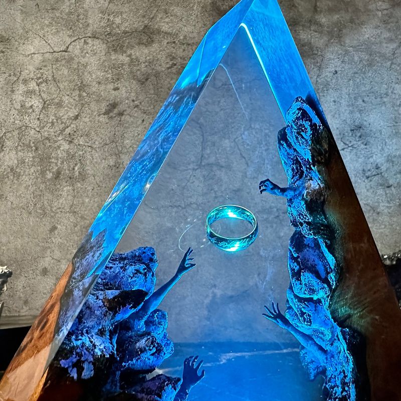 The Lord Of The Rings Epoxy Wooden Night Handmade Home Decoration Ocean Resin Light Boyfriend's Gift_voghion.com