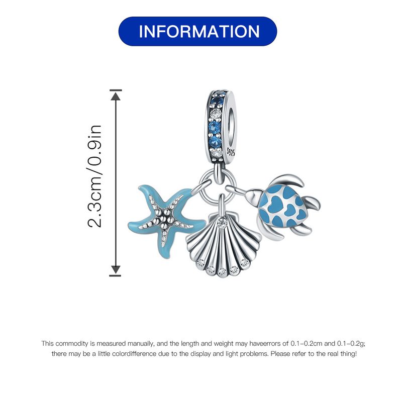Bijou original en argent sterling 925 pour femme, pendentif queue de poisson en forme de tortue, style océan, accessoires de bijouterie DIY, bracelet à cordon_voghion.com