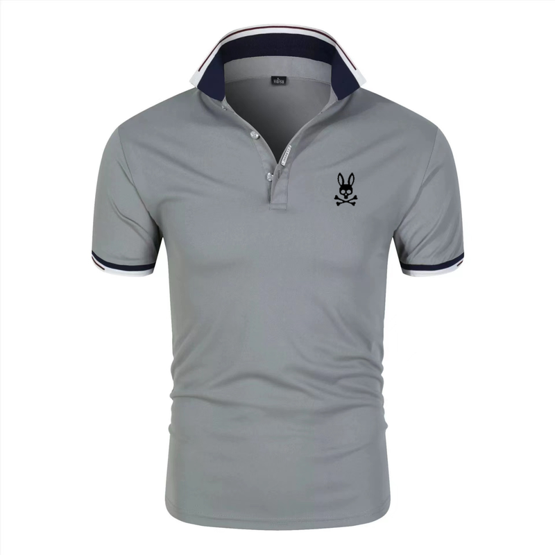 Bedrukt Micro Label Ghost Rabbit Short 2023 Zomer heren katoenen T-shirt met polokraag Fashion Short_voghion.com