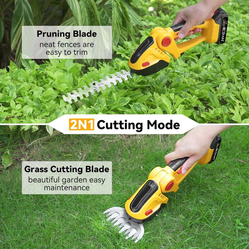 Household Lithium Battery Handheld Mini Electric Hedge Lawn Mower Fence Trimmer Pruning Shears Tool_voghion.com