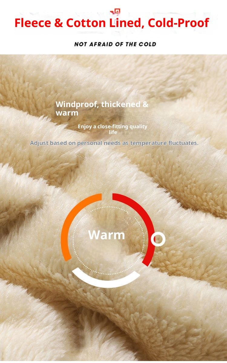 QFV507045555501<2 Fleece-Lined Thickened Men, Autumn Winter Lamb Wool Coat, Warm Plus Size Versatile Short Cotton Jacket For Middle-Aged_voghion.com