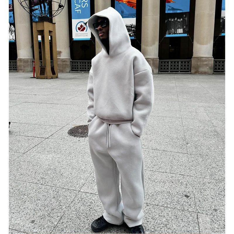 Unisex Oversized Hoodie & Jogger Set - Streetwear Casual Pullover Sweatshirt With Pockets, Comfortable Lounge Wear For Men & Women_voghion.com